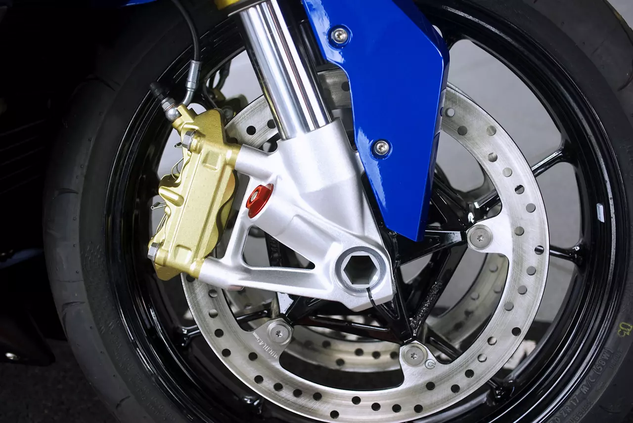 Close up of vehicle brake system on wheel