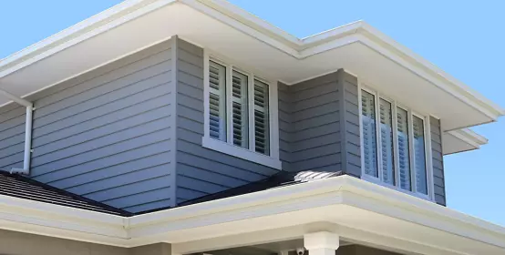 Outside of upper story of a house