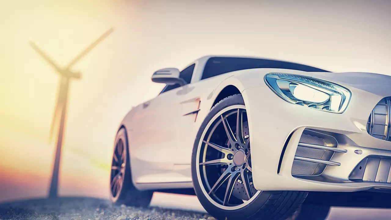 Close-up of white car