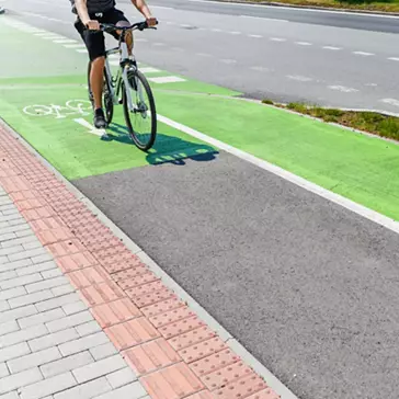 Bike green lane in Europe, concept of bicycle way
