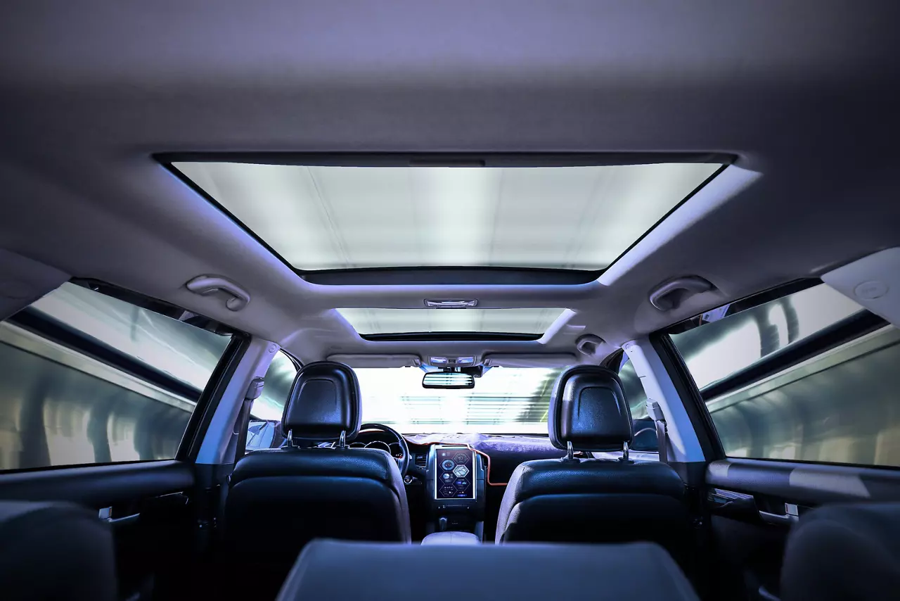 Interior shot of an automobile