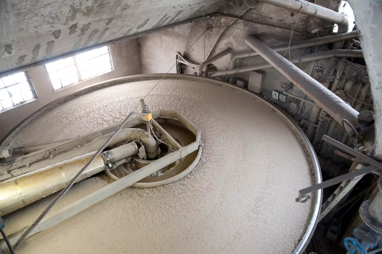 Top view of machine in paper and pulp mill