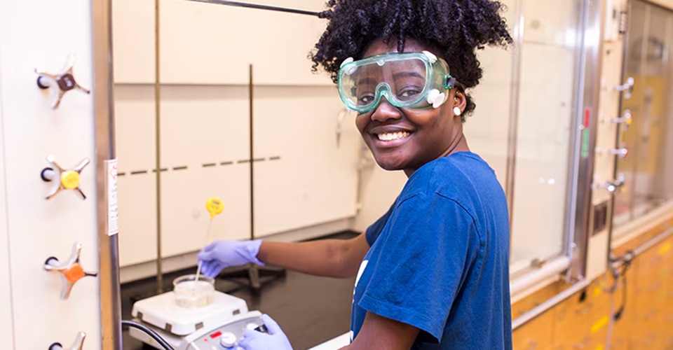 Beyond Benign participant working in the lab